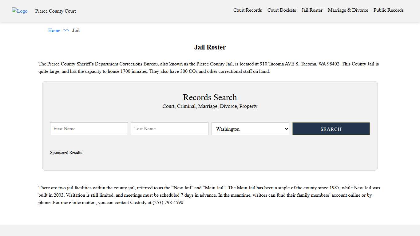 Jail Roster Pierce County Court