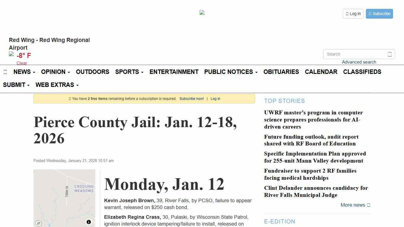Pierce County Jail: Jan. 12-18, 2026 - Pierce County Journal